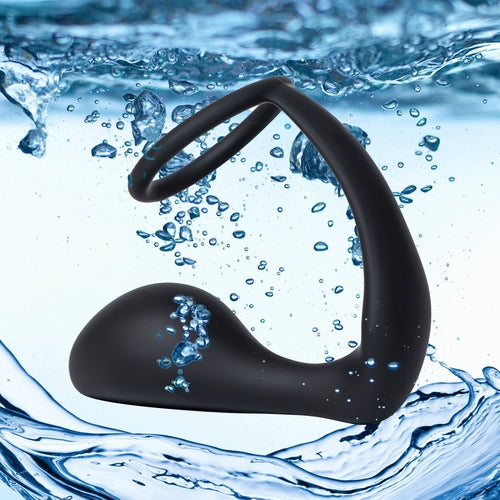 Anneau Pénien en Silicone avec Plug Anal Tease